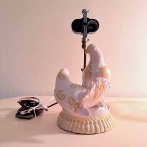 Ceramic Bird Lamp in White and yellow
